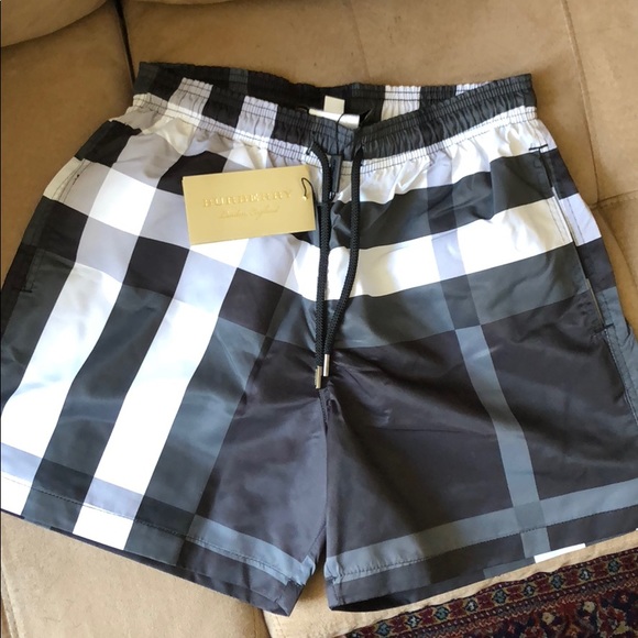 black burberry swim trunks